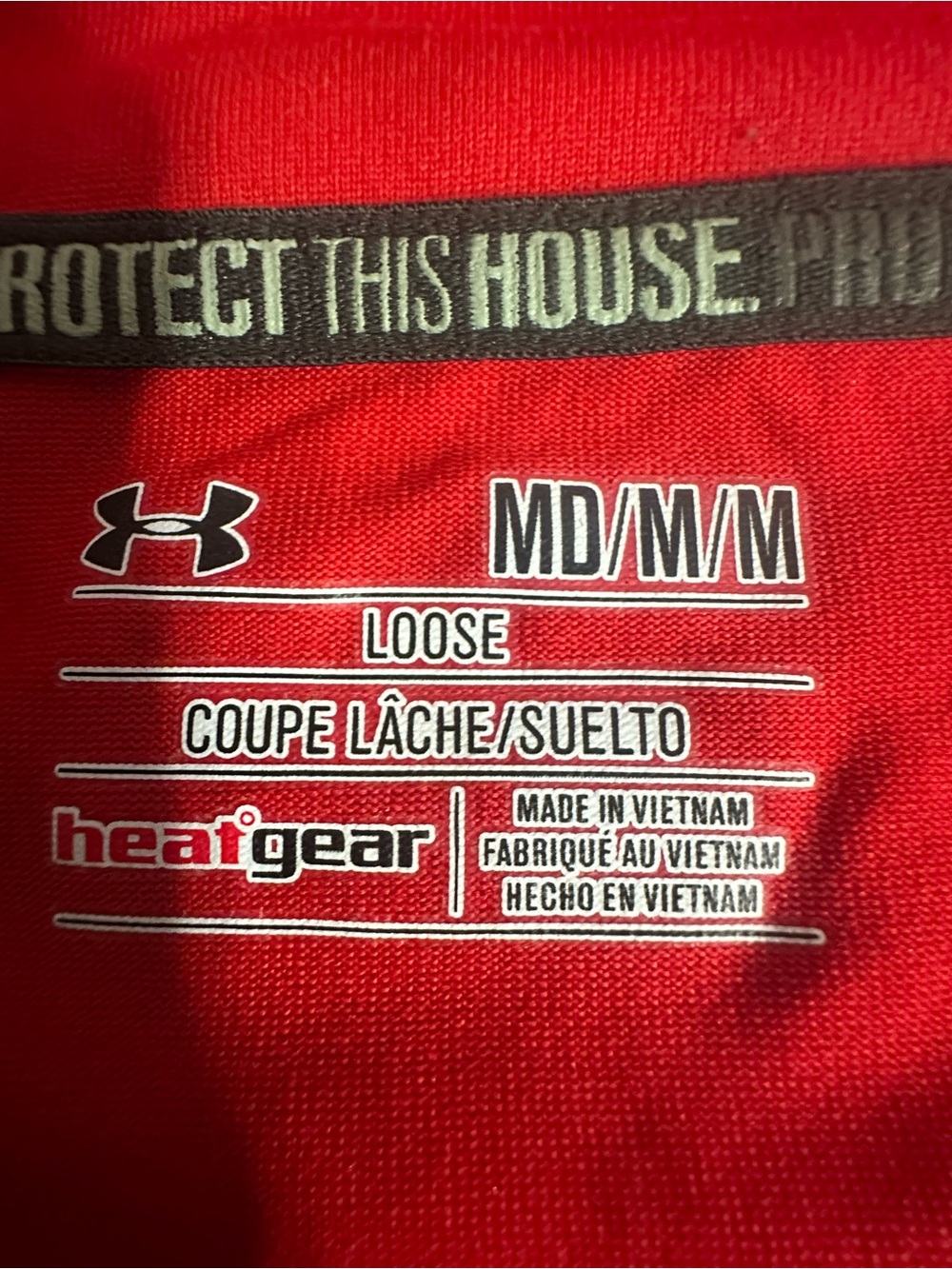 Under Armour Red Zip-Up Pullover with White Logo - Picture 4 of 5